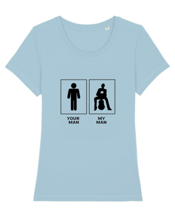 Man Guitar Design Sky Blue