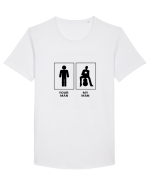 Man Guitar Design Tricou mânecă scurtă guler larg Bărbat Skater
