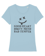 good heart gray Tricou mânecă scurtă guler larg fitted Damă Expresser
