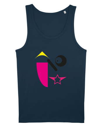 Pink Faces Design Navy