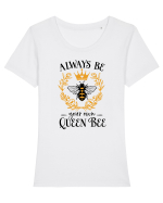 Always Be Your Own Queen Bee Tricou mânecă scurtă guler larg fitted Damă Expresser
