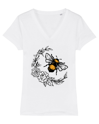 Bee Floral White