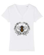 Bee Floral Tricou mânecă scurtă guler V Damă Evoker