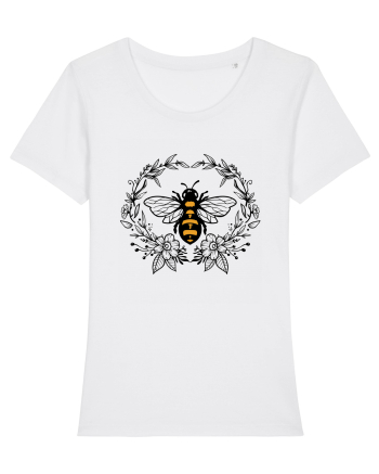 Bee Floral White