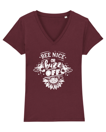 Bee Nice Or Buzz Off Burgundy