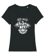 Bee Nice Or Buzz Off Tricou mânecă scurtă guler larg fitted Damă Expresser