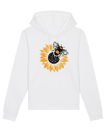 Bee Sunflower White