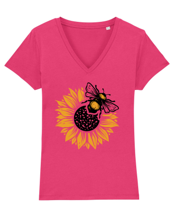 Bee Sunflower Raspberry