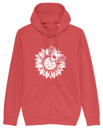 Bee Sunflower Carmine Red