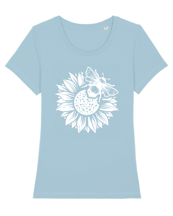 Bee Sunflower Sky Blue