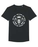 Bee Well Kind Sweet Loving Strong Tricou mânecă scurtă guler larg Bărbat Skater