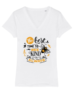 Best Time To Be Kind Always Tricou mânecă scurtă guler V Damă Evoker