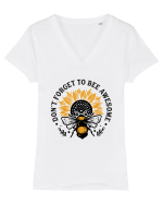 Don't Forget to Bee Awesome Tricou mânecă scurtă guler V Damă Evoker