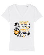 Home Is Where Your Honey Is Tricou mânecă scurtă guler V Damă Evoker