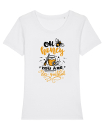 Oh Honey You Are Bee-youtiful Tricou mânecă scurtă guler larg fitted Damă Expresser