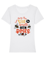 Stop And Smell The Roses Tricou mânecă scurtă guler larg fitted Damă Expresser