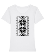 Motiv traditional - negru Tricou mânecă scurtă guler larg fitted Damă Expresser