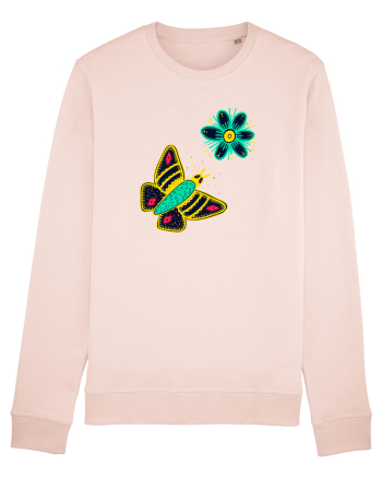 Culori , un fluture si o floare Candy Pink