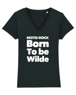 MotoRock BTW#3 Tricou mânecă scurtă guler V Damă Evoker