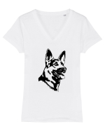 German Shepherd Tricou mânecă scurtă guler V Damă Evoker