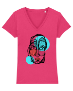 longface Tricou mânecă scurtă guler V Damă Evoker