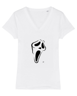 silent scream Tricou mânecă scurtă guler V Damă Evoker