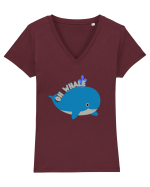 Oh Whale  Tricou mânecă scurtă guler V Damă Evoker