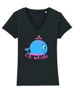 Oh Whale  Tricou mânecă scurtă guler V Damă Evoker