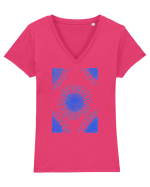 Floare de camp Tricou mânecă scurtă guler V Damă Evoker