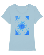 Floare de camp Tricou mânecă scurtă guler larg fitted Damă Expresser