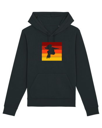 Retro Skateboarding Girl Sunset - Skater For Life Black