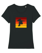 Retro Skateboarding Girl Sunset - Skater For Life Tricou mânecă scurtă guler larg fitted Damă Expresser