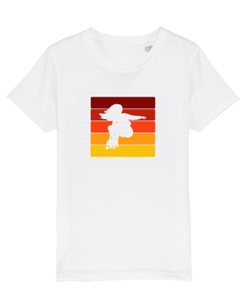 Retro Skateboarding Girl Sunset - Skater For Life White