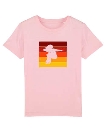 Retro Skateboarding Girl Sunset - Skater For Life Cotton Pink