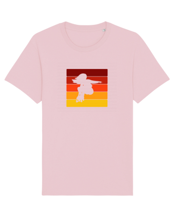 Retro Skateboarding Girl Sunset - Skater For Life Cotton Pink