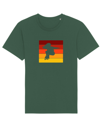 Retro Skateboarding Girl Sunset - Skater For Life Bottle Green