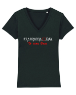 Beutiful day to safe lives Tricou mânecă scurtă guler V Damă Evoker