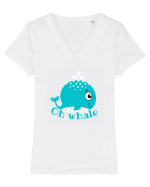 Oh Whale  Tricou mânecă scurtă guler V Damă Evoker