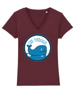 Oh Whale  Tricou mânecă scurtă guler V Damă Evoker