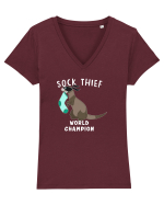 Sock Thief Tricou mânecă scurtă guler V Damă Evoker