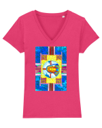 Protector Tricou mânecă scurtă guler V Damă Evoker