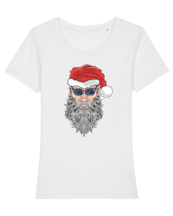 Hippie Cool Bearded Santa White