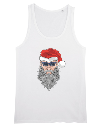 Hippie Cool Bearded Santa White