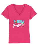 Sunday Funday Tricou mânecă scurtă guler V Damă Evoker