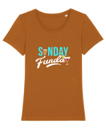 Sunday Funday Tricou mânecă scurtă guler larg fitted Damă Expresser