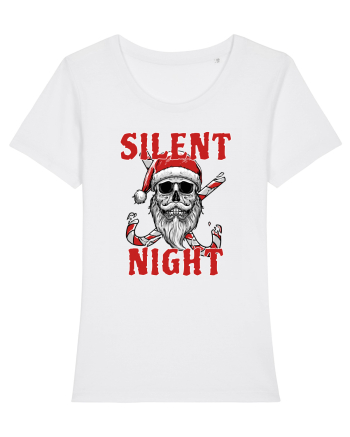 Silent Night Skull Santa White