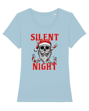 Silent Night Skull Santa Sky Blue