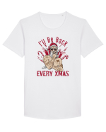 I'll Be Back Every Xmas Tricou mânecă scurtă guler larg Bărbat Skater