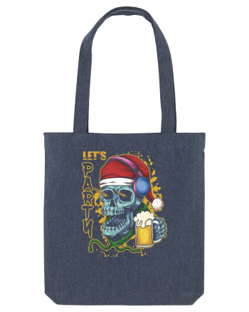 Skull Santa Let's Beer Party Midnight Blue