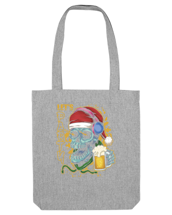 Skull Santa Let's Beer Party Heather Grey